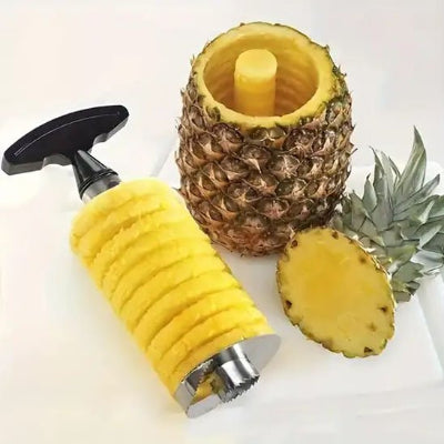 coupe ananas avec coeur du fruit separé