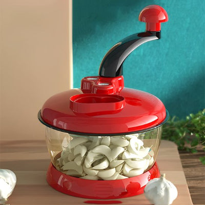 hachoir fonctionne sans électricité avec son système à manivel