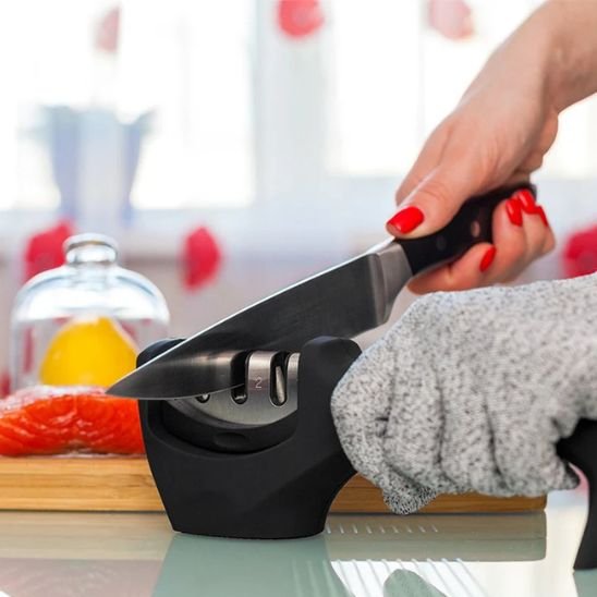 aiguiseur couteau système 3 étages grossier, moyen et fin