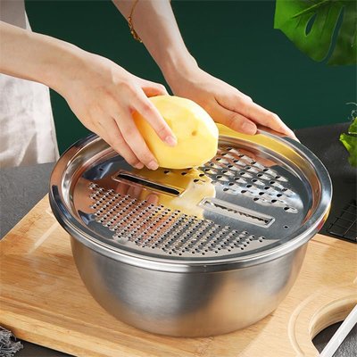 Coupe légumes bol en acier inoxydable