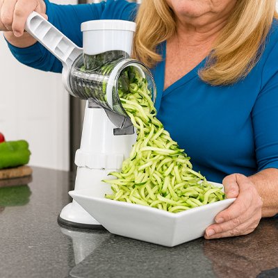 Râpe à légumes manuelle base ventouse antidérapante pour une stabilité