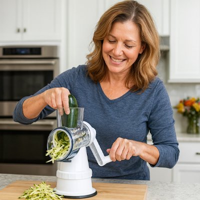 Râpe à légumes manuelle mécanisme à manivelle pour râper sans effort